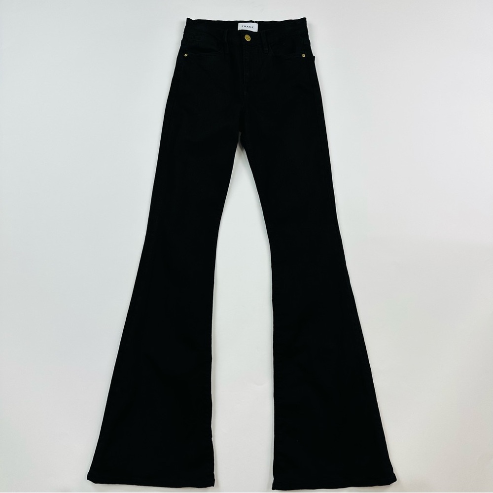 Frame Denim Le High Flare in Film Noir Jeans Size 26 - Picture 2 of 11